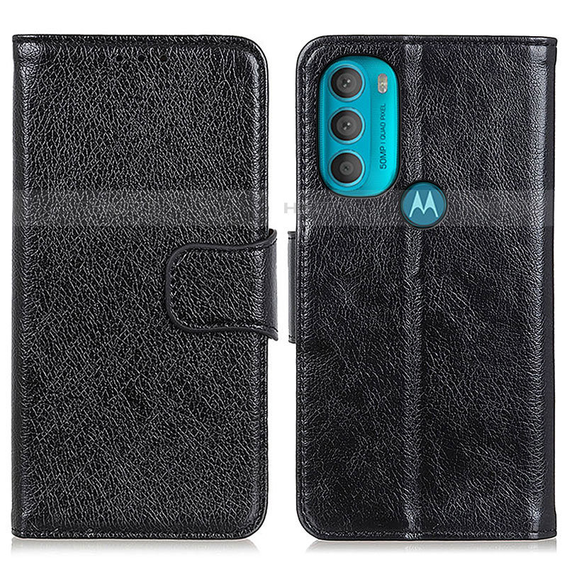 Funda de Cuero Cartera con Soporte Carcasa N05P para Motorola Moto G71 5G Negro