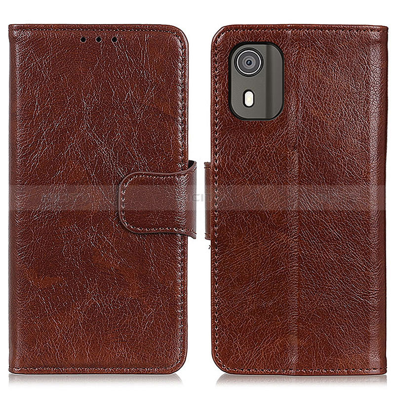 Funda de Cuero Cartera con Soporte Carcasa N05P para Nokia C02 Marron