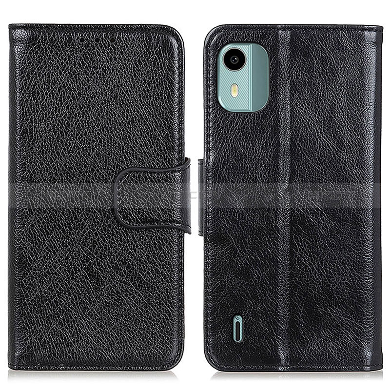 Funda de Cuero Cartera con Soporte Carcasa N05P para Nokia C12 Plus Negro