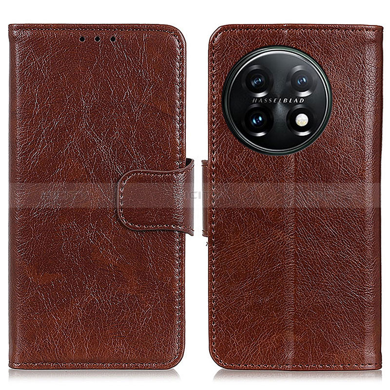 Funda de Cuero Cartera con Soporte Carcasa N05P para OnePlus 11 5G Marron