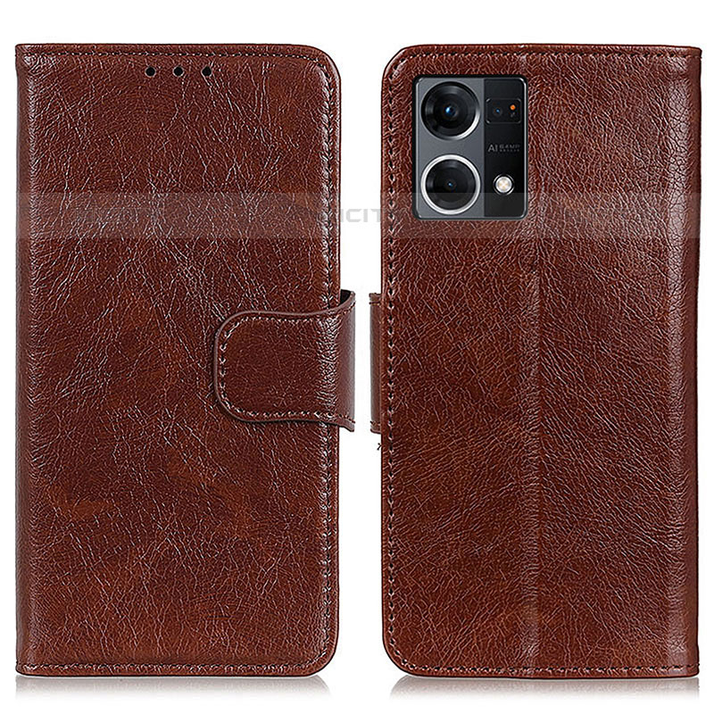 Funda de Cuero Cartera con Soporte Carcasa N05P para Oppo F21s Pro 4G Marron