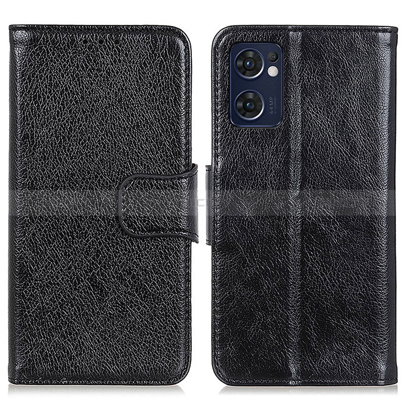 Funda de Cuero Cartera con Soporte Carcasa N05P para Oppo Find X5 Lite 5G Negro