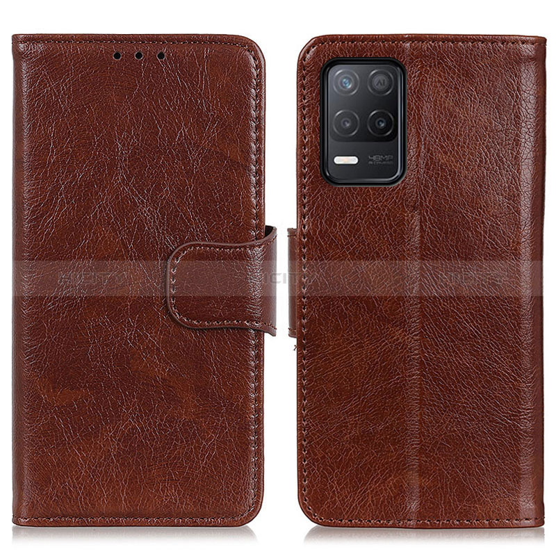 Funda de Cuero Cartera con Soporte Carcasa N05P para Realme Q3i 5G Marron