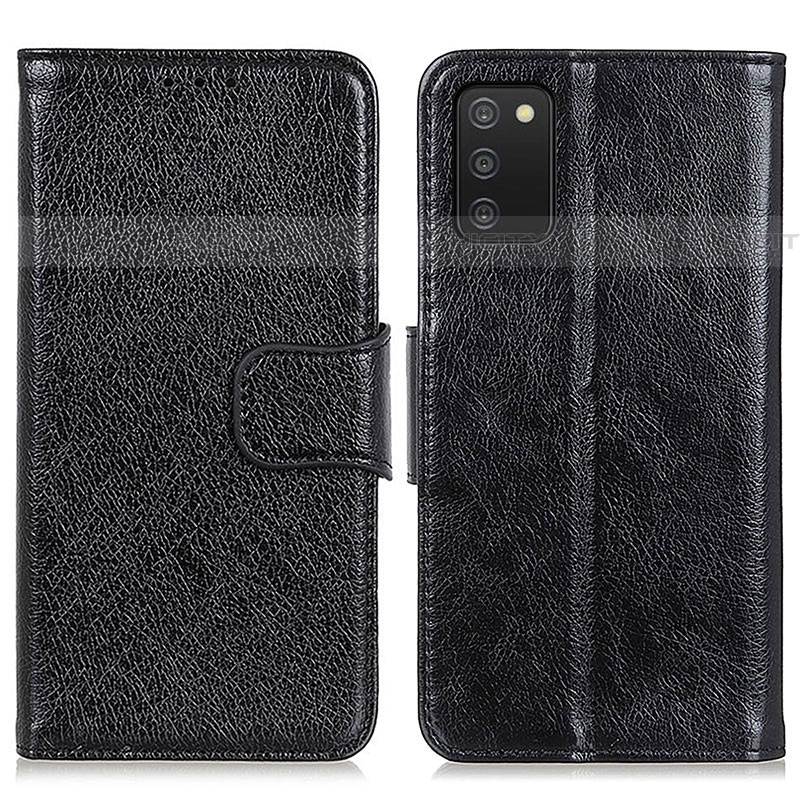 Funda de Cuero Cartera con Soporte Carcasa N05P para Samsung Galaxy A03s Negro