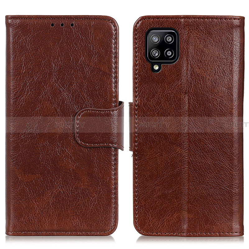 Funda de Cuero Cartera con Soporte Carcasa N05P para Samsung Galaxy A22 4G Marron