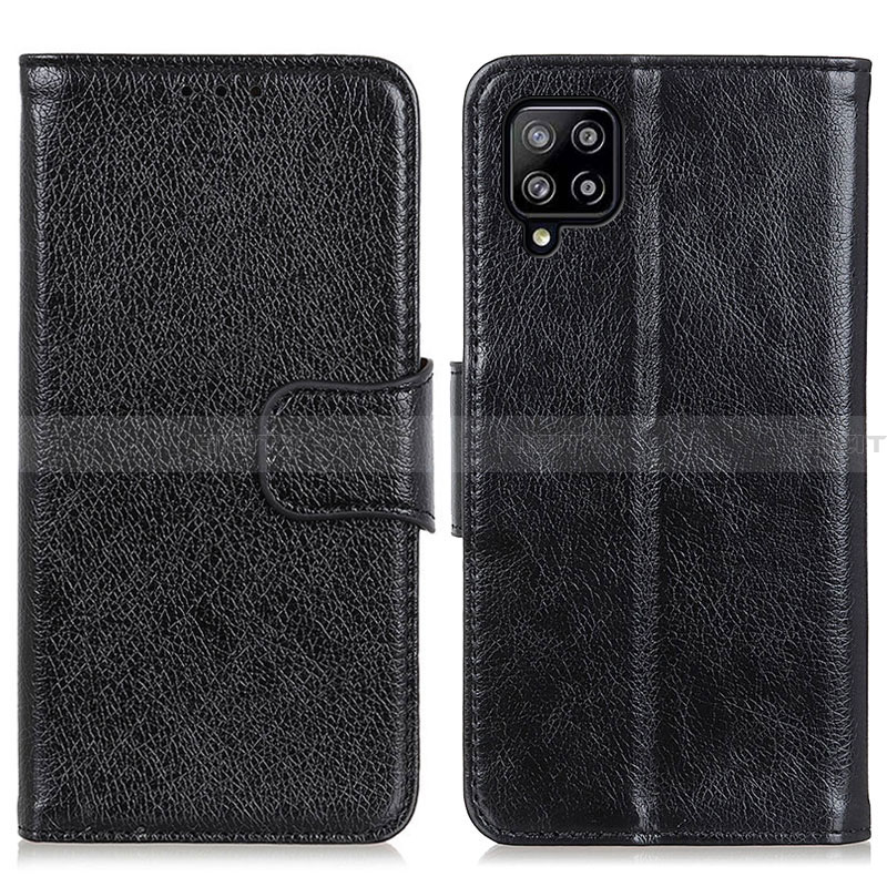 Funda de Cuero Cartera con Soporte Carcasa N05P para Samsung Galaxy A22 4G Negro