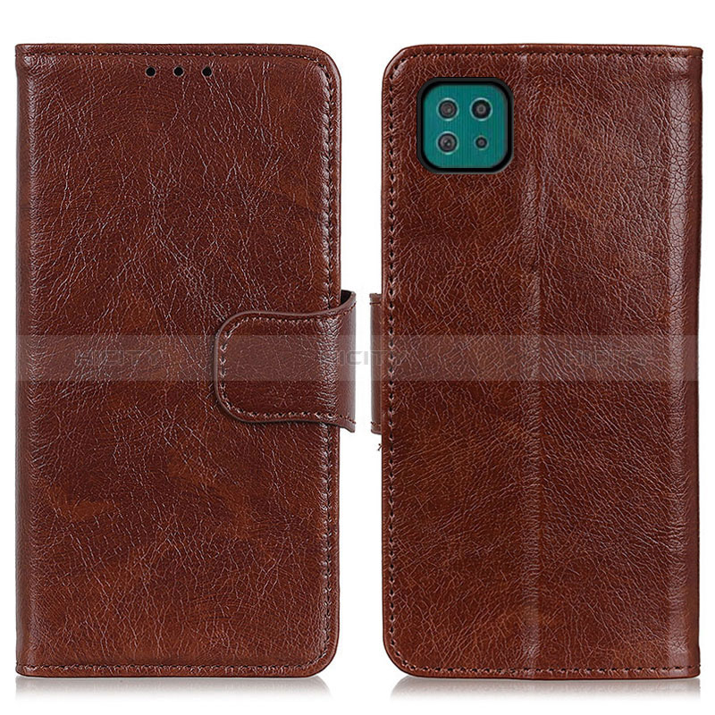 Funda de Cuero Cartera con Soporte Carcasa N05P para Samsung Galaxy A22s 5G Marron