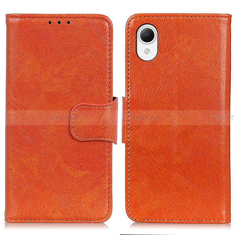 Funda de Cuero Cartera con Soporte Carcasa N05P para Samsung Galaxy A23 5G SC-56C Naranja