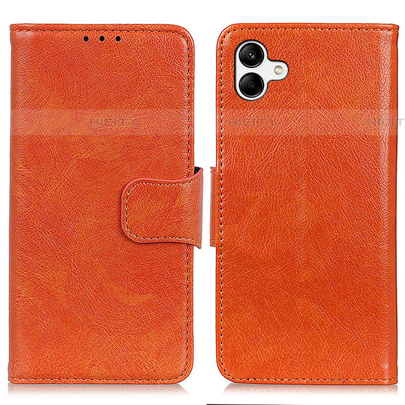 Funda de Cuero Cartera con Soporte Carcasa N05P para Samsung Galaxy F04 Naranja