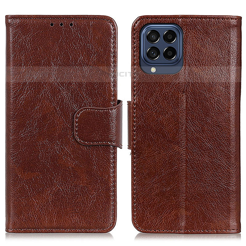 Funda de Cuero Cartera con Soporte Carcasa N05P para Samsung Galaxy M53 5G Marron