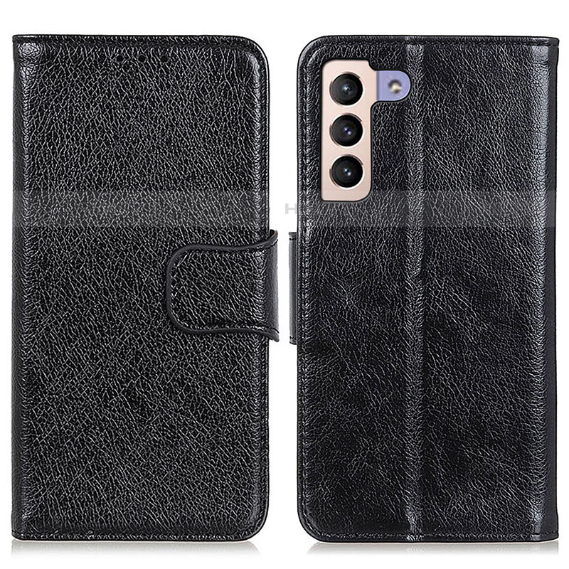 Funda de Cuero Cartera con Soporte Carcasa N05P para Samsung Galaxy S21 5G Negro