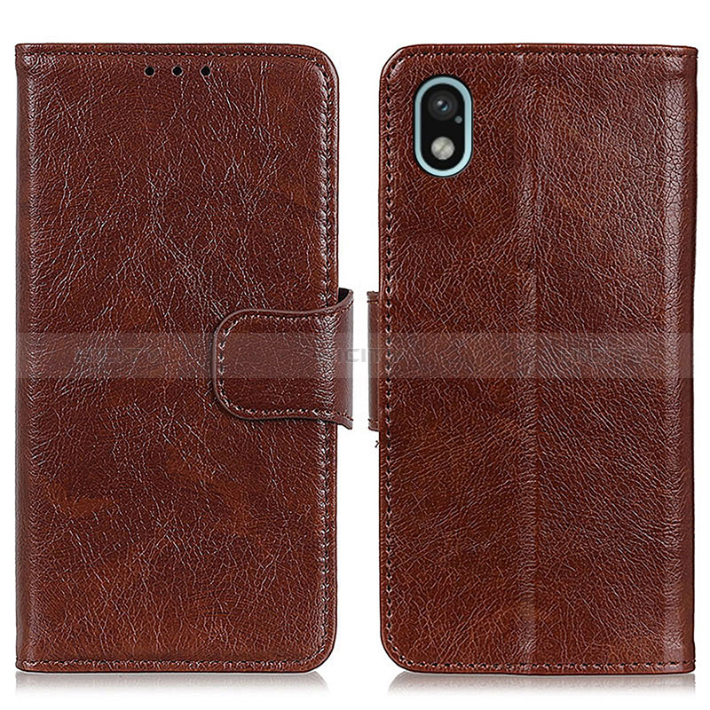 Funda de Cuero Cartera con Soporte Carcasa N05P para Sony Xperia Ace III Marron