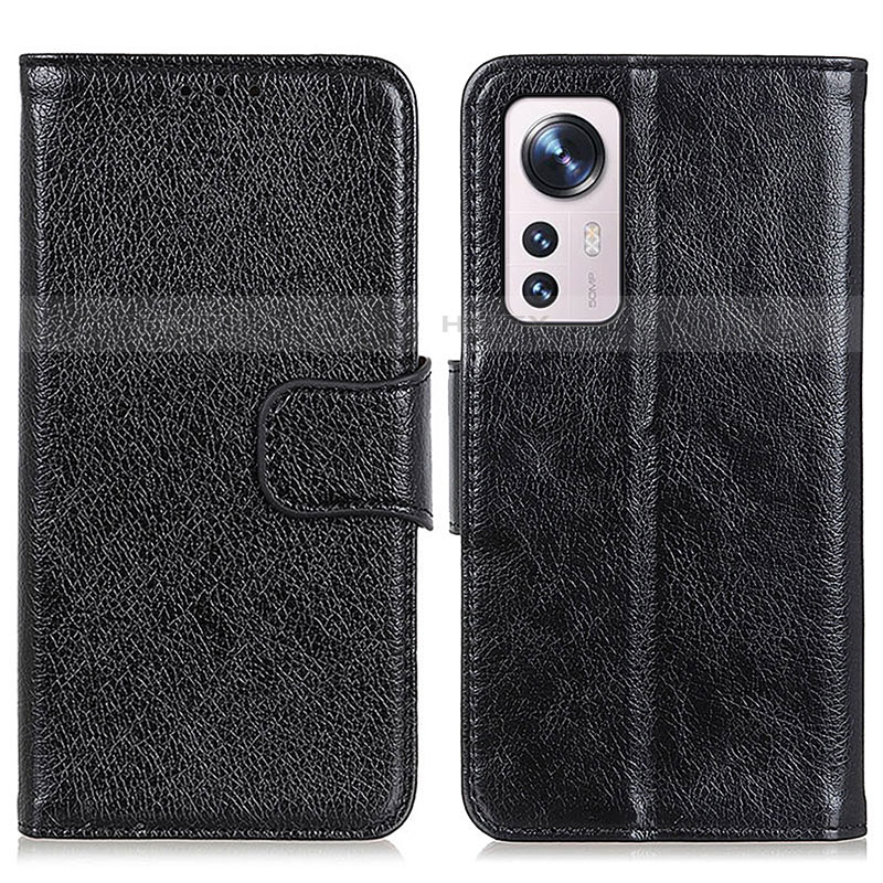 Funda de Cuero Cartera con Soporte Carcasa N05P para Xiaomi Mi 12 Pro 5G Negro