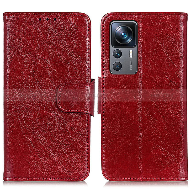 Funda de Cuero Cartera con Soporte Carcasa N05P para Xiaomi Mi 12T 5G Rojo