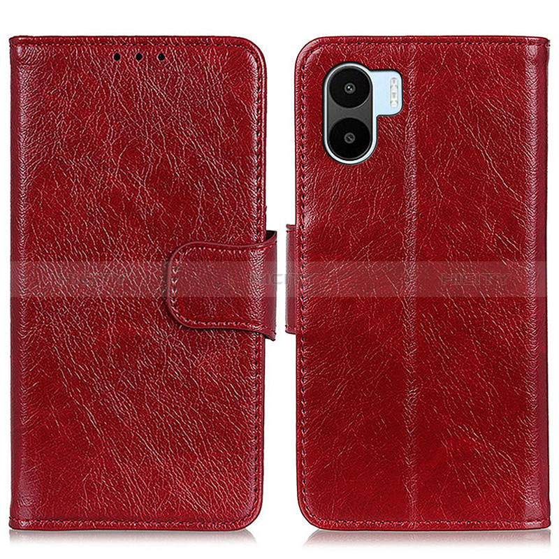 Funda de Cuero Cartera con Soporte Carcasa N05P para Xiaomi Poco C50 Rojo