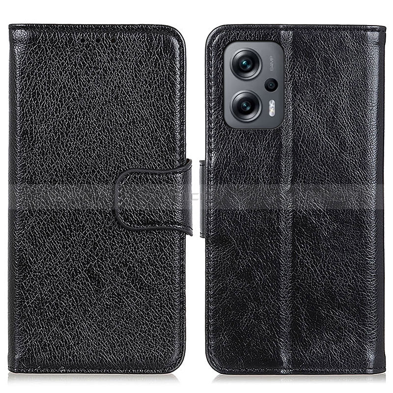 Funda de Cuero Cartera con Soporte Carcasa N05P para Xiaomi Poco F5 5G Negro