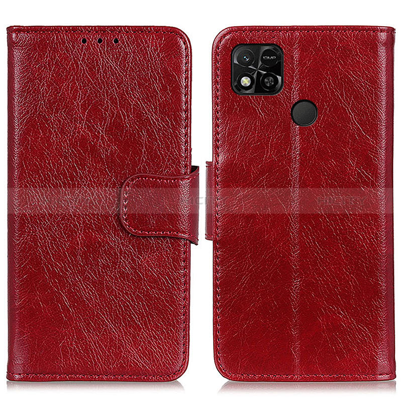 Funda de Cuero Cartera con Soporte Carcasa N05P para Xiaomi Redmi 10A 4G Rojo