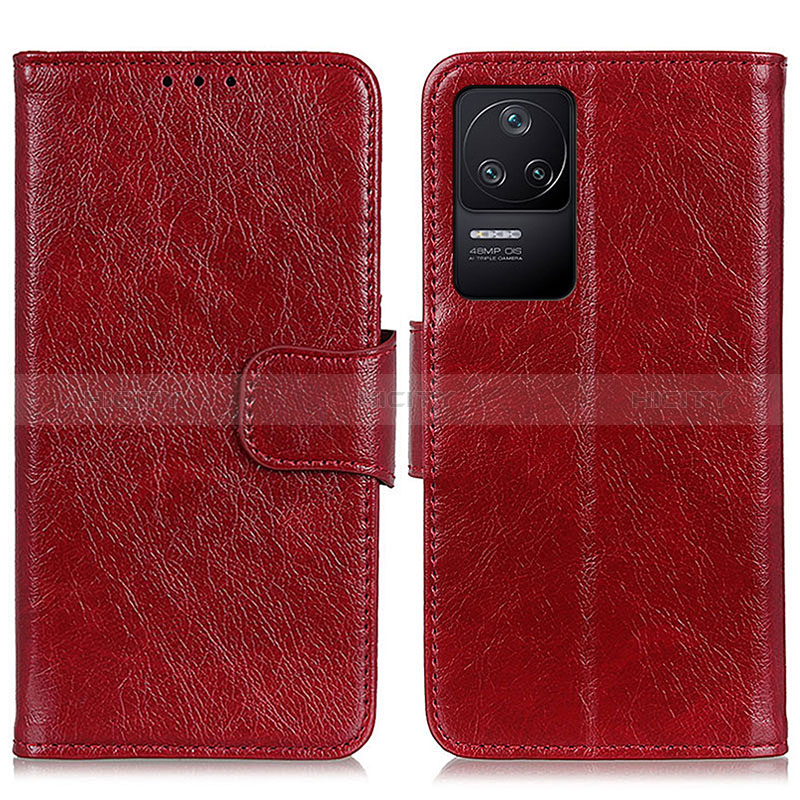 Funda de Cuero Cartera con Soporte Carcasa N05P para Xiaomi Redmi K40S 5G Rojo