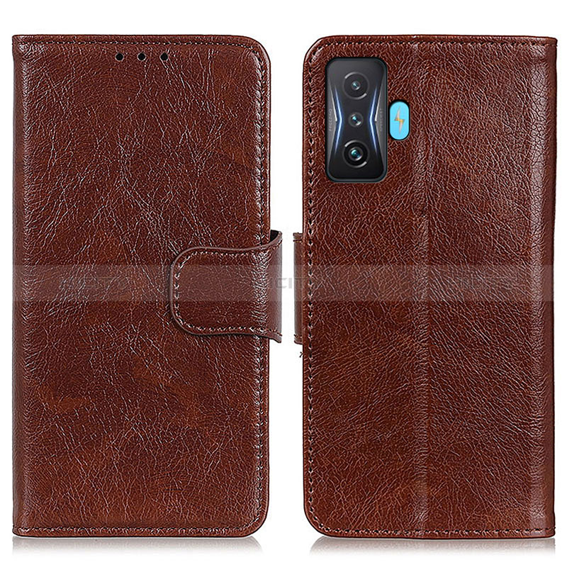 Funda de Cuero Cartera con Soporte Carcasa N05P para Xiaomi Redmi K50 Gaming AMG F1 5G Marron