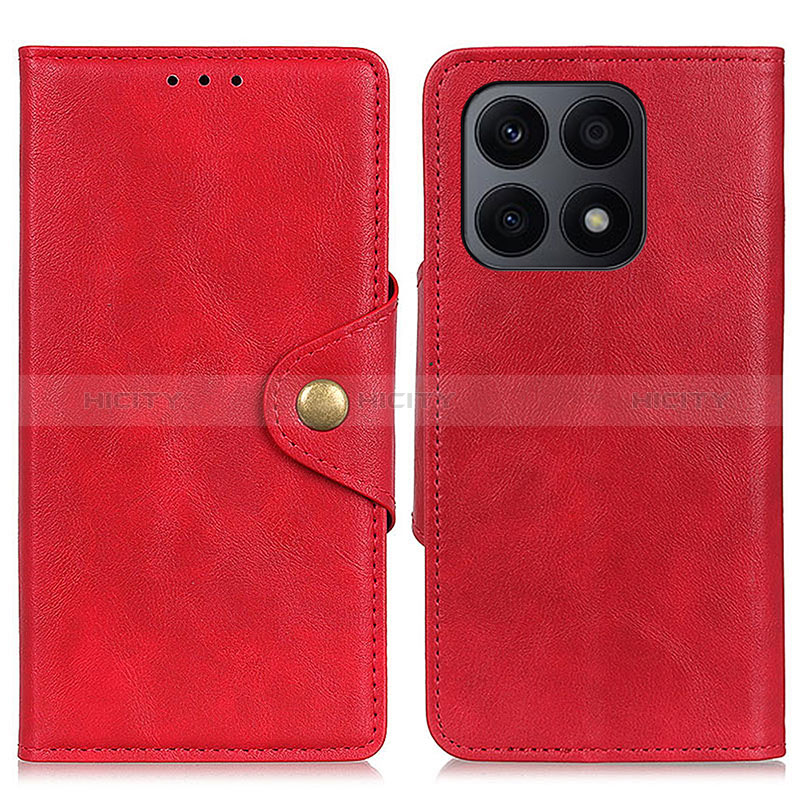 Funda de Cuero Cartera con Soporte Carcasa N06P para Huawei Honor X8a 4G Rojo