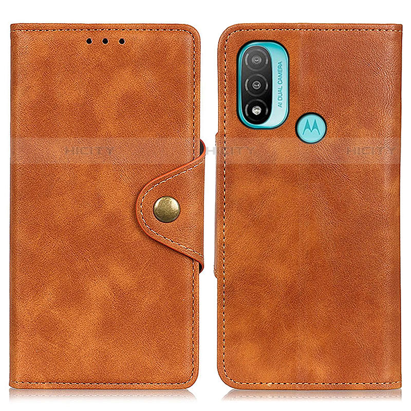 Funda de Cuero Cartera con Soporte Carcasa N06P para Motorola Moto E30 Marron