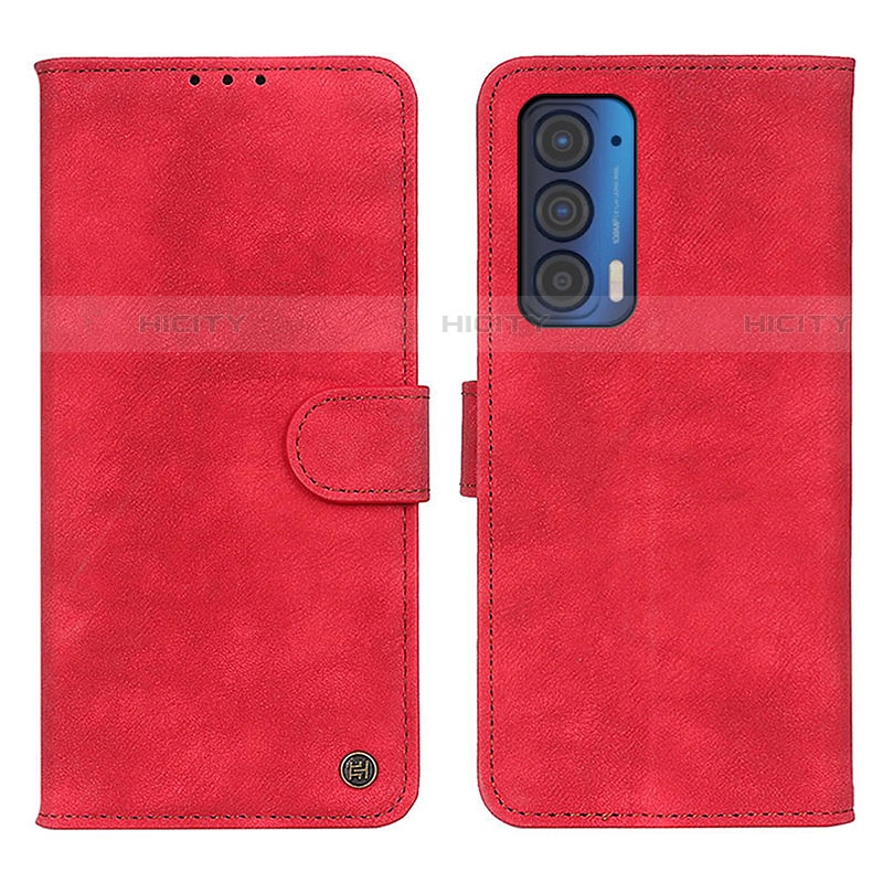 Funda de Cuero Cartera con Soporte Carcasa N06P para Motorola Moto Edge (2021) 5G Rojo