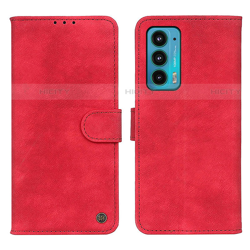 Funda de Cuero Cartera con Soporte Carcasa N06P para Motorola Moto Edge Lite 5G Rojo