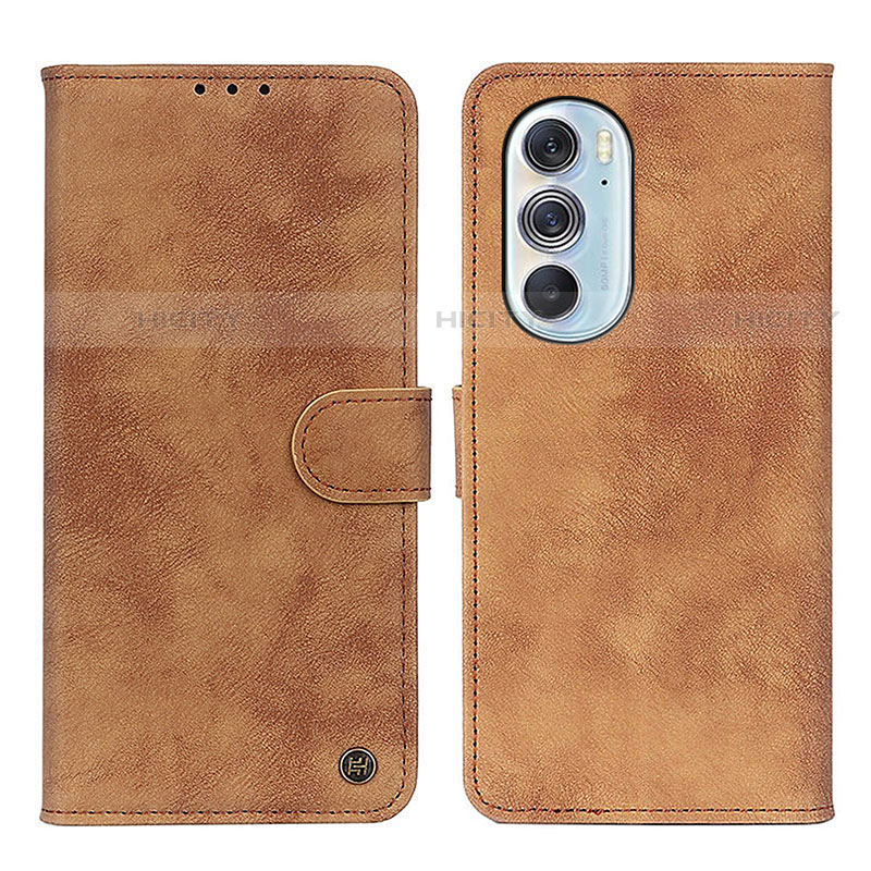 Funda de Cuero Cartera con Soporte Carcasa N06P para Motorola Moto Edge Plus (2022) 5G Marron