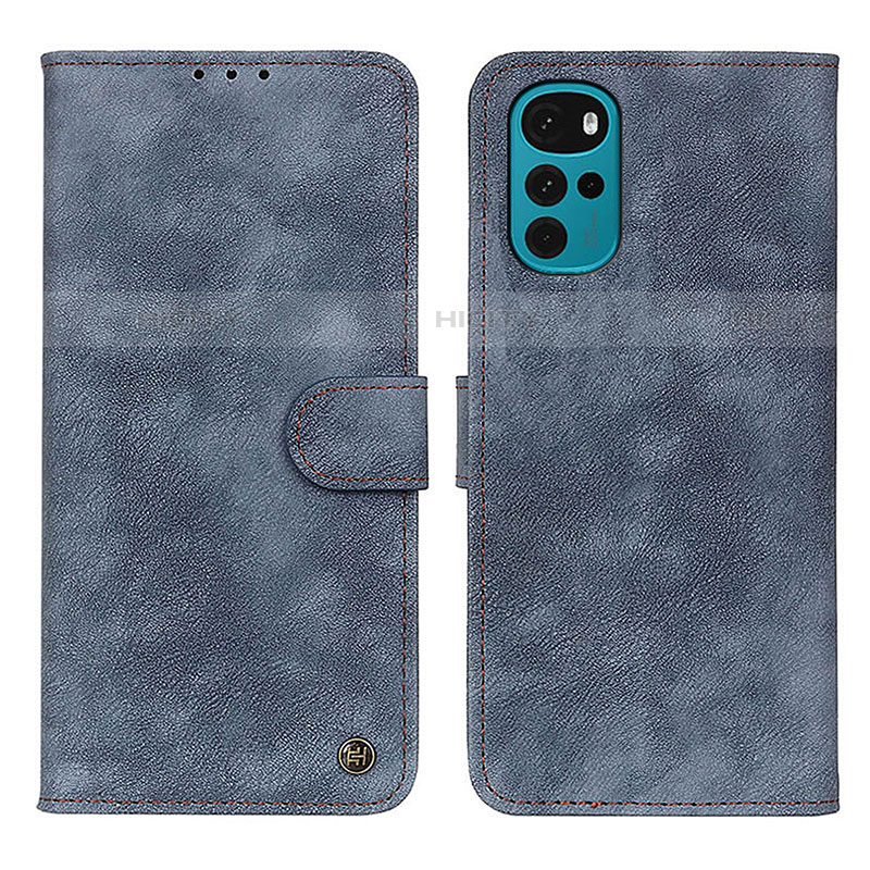 Funda de Cuero Cartera con Soporte Carcasa N06P para Motorola Moto G22 Azul