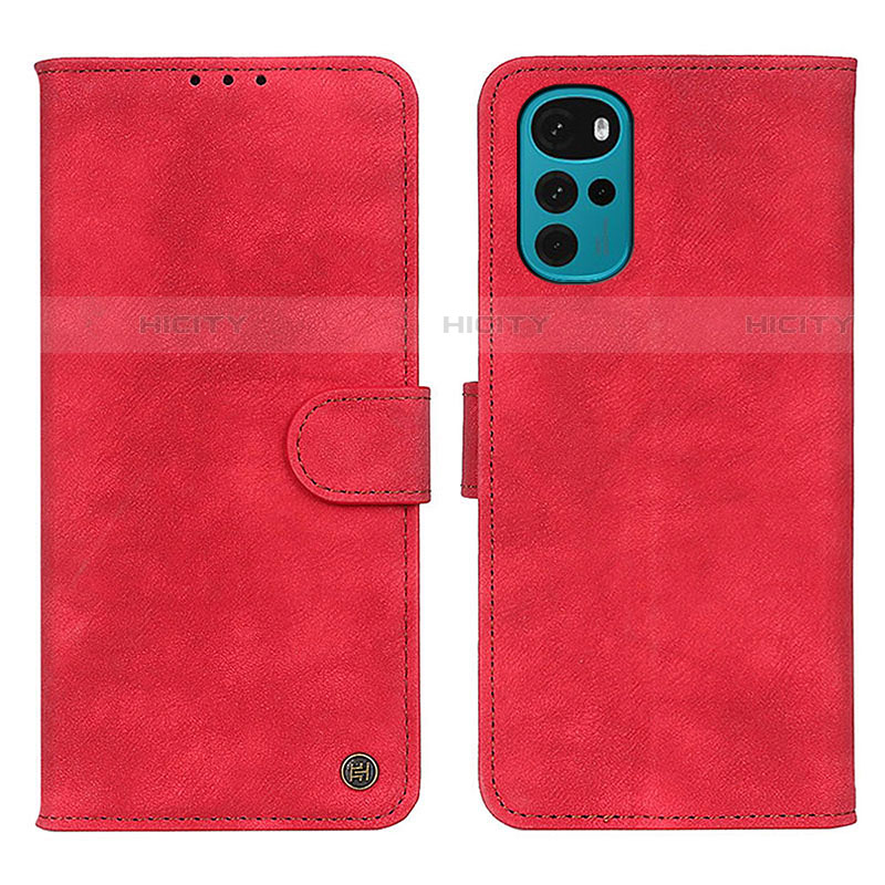 Funda de Cuero Cartera con Soporte Carcasa N06P para Motorola Moto G22 Rojo