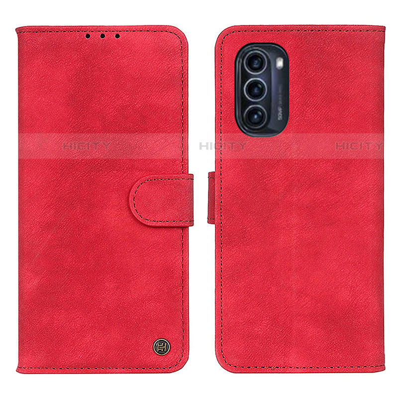 Funda de Cuero Cartera con Soporte Carcasa N06P para Motorola Moto G52j 5G Rojo