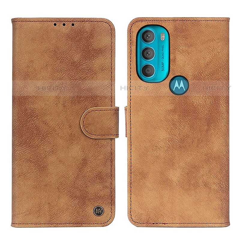 Funda de Cuero Cartera con Soporte Carcasa N06P para Motorola Moto G71 5G Marron