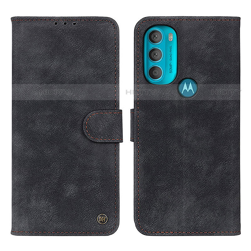 Funda de Cuero Cartera con Soporte Carcasa N06P para Motorola Moto G71 5G Negro