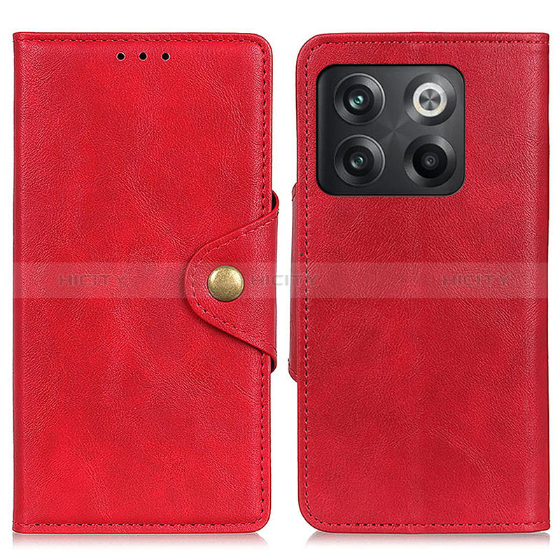 Funda de Cuero Cartera con Soporte Carcasa N06P para OnePlus 10T 5G Rojo