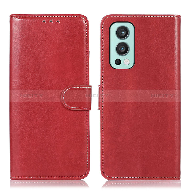 Funda de Cuero Cartera con Soporte Carcasa N06P para OnePlus Nord 2 5G Rojo