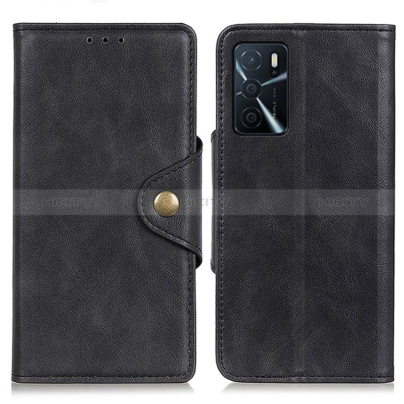 Funda de Cuero Cartera con Soporte Carcasa N06P para Oppo A16 Negro