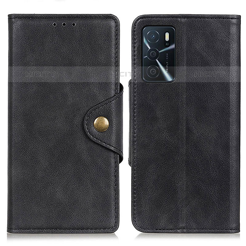 Funda de Cuero Cartera con Soporte Carcasa N06P para Oppo A16s Negro