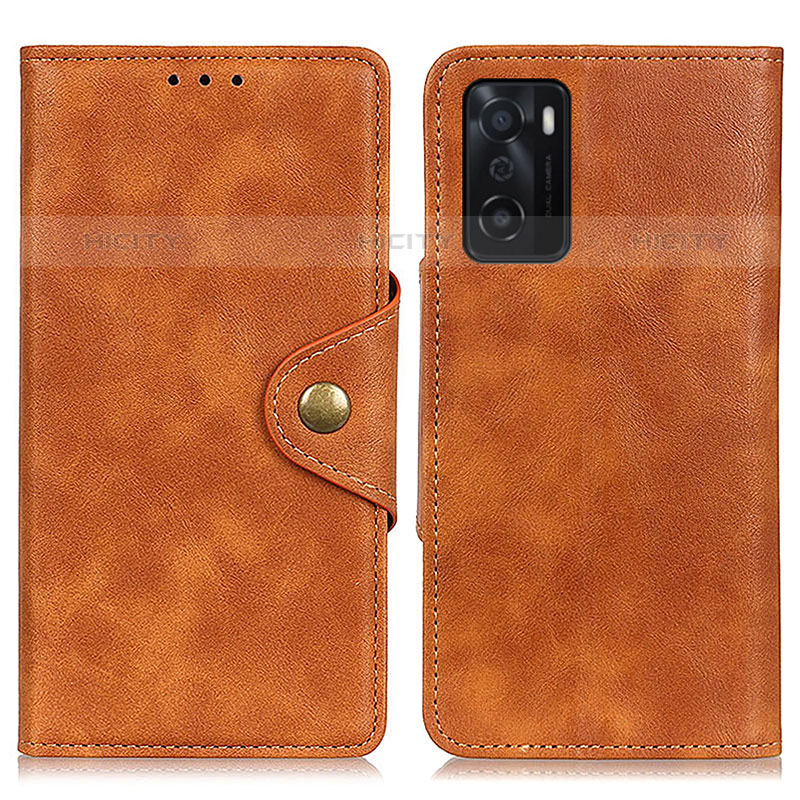 Funda de Cuero Cartera con Soporte Carcasa N06P para Oppo A55S 5G Marron