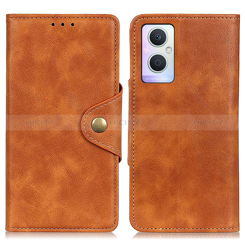 Funda de Cuero Cartera con Soporte Carcasa N06P para Oppo A96 5G Marron