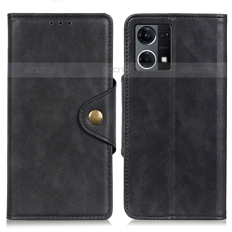 Funda de Cuero Cartera con Soporte Carcasa N06P para Oppo F21 Pro 4G Negro