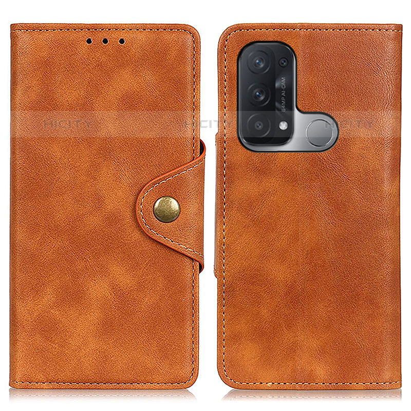 Funda de Cuero Cartera con Soporte Carcasa N06P para Oppo Reno5 A Marron