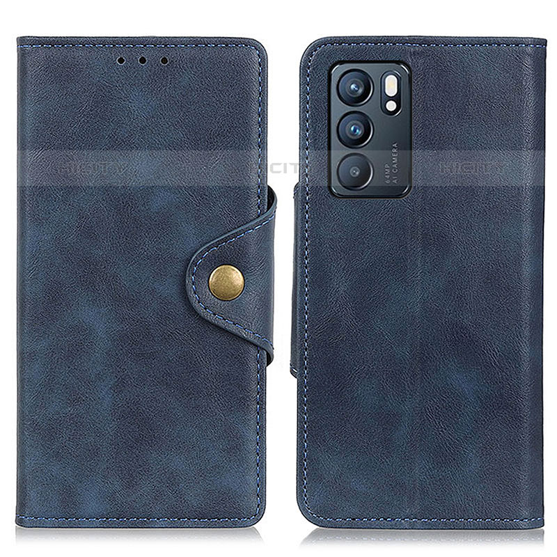 Funda de Cuero Cartera con Soporte Carcasa N06P para Oppo Reno6 5G