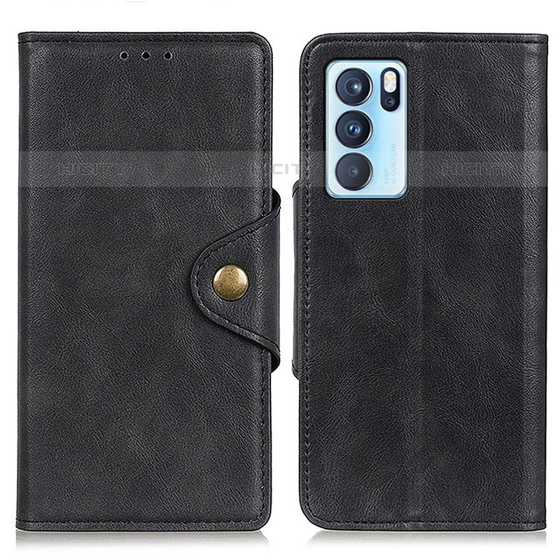 Funda de Cuero Cartera con Soporte Carcasa N06P para Oppo Reno6 Pro 5G India