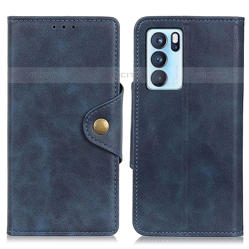 Funda de Cuero Cartera con Soporte Carcasa N06P para Oppo Reno6 Pro 5G India