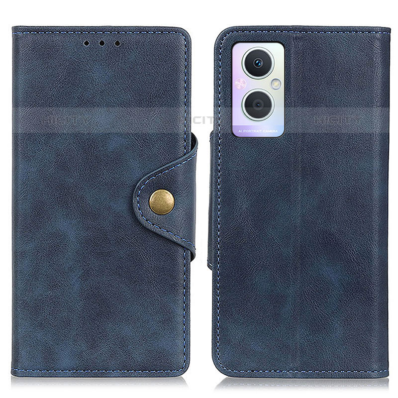 Funda de Cuero Cartera con Soporte Carcasa N06P para Oppo Reno7 Lite 5G Azul