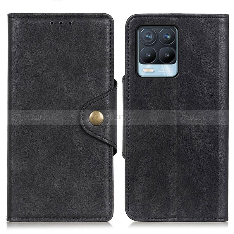 Funda de Cuero Cartera con Soporte Carcasa N06P para Realme 8 Pro Negro