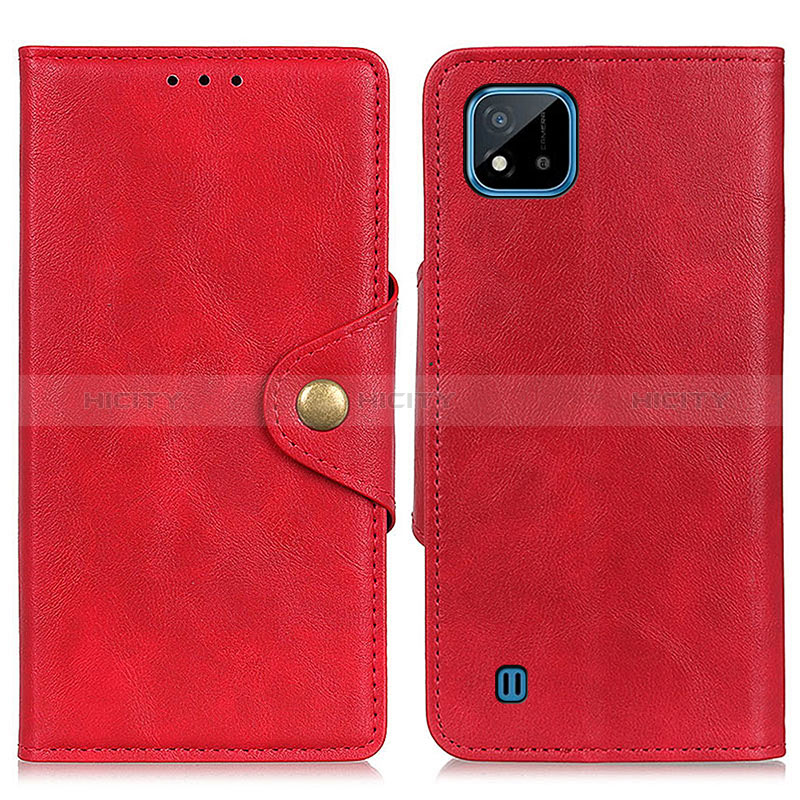 Funda de Cuero Cartera con Soporte Carcasa N06P para Realme C11 (2021) Rojo