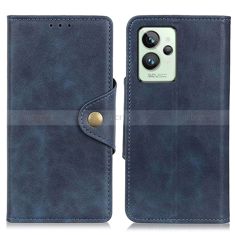 Funda de Cuero Cartera con Soporte Carcasa N06P para Realme GT2 Pro 5G Azul