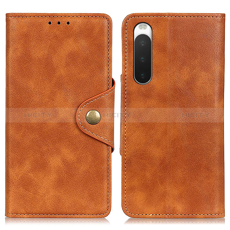 Funda de Cuero Cartera con Soporte Carcasa N06P para Sony Xperia 10 IV Marron