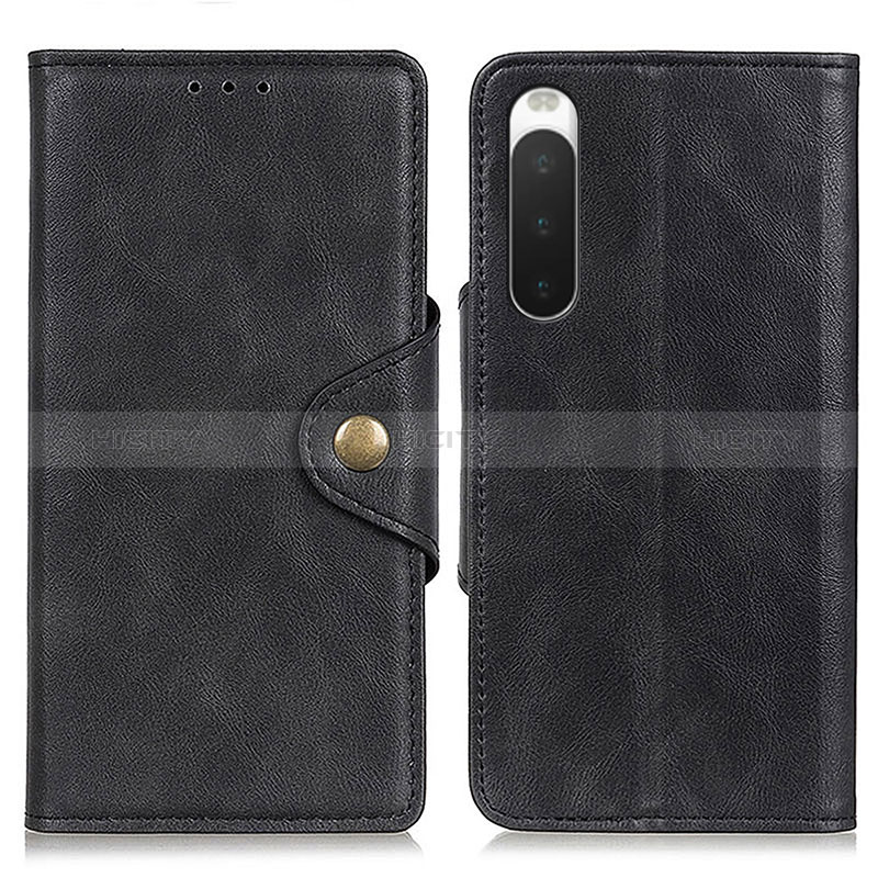 Funda de Cuero Cartera con Soporte Carcasa N06P para Sony Xperia 10 IV Negro